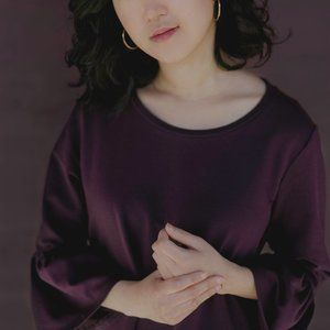 Plum Ruffle Sleeve Dress